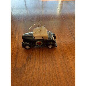 Ford Christmas Ornament Green Old Ford Car Metal with Tan Top